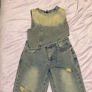 PrettyLittleThing Denim Jumpsuit